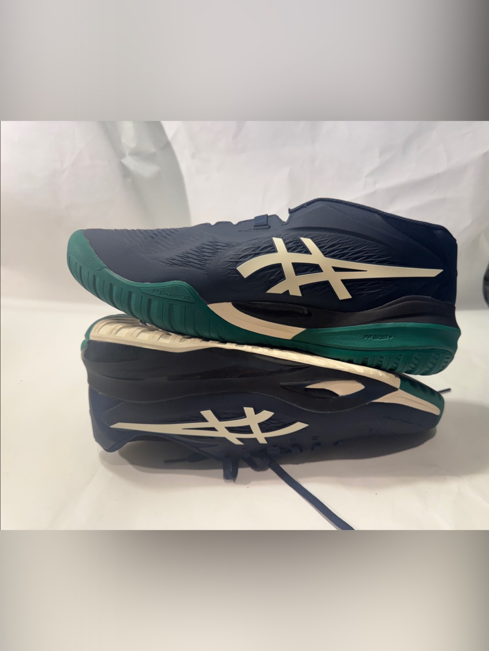 ASICS GEL-Resolution X Wide Men’s 12 Tennis Shoes Navy Green NEW $165